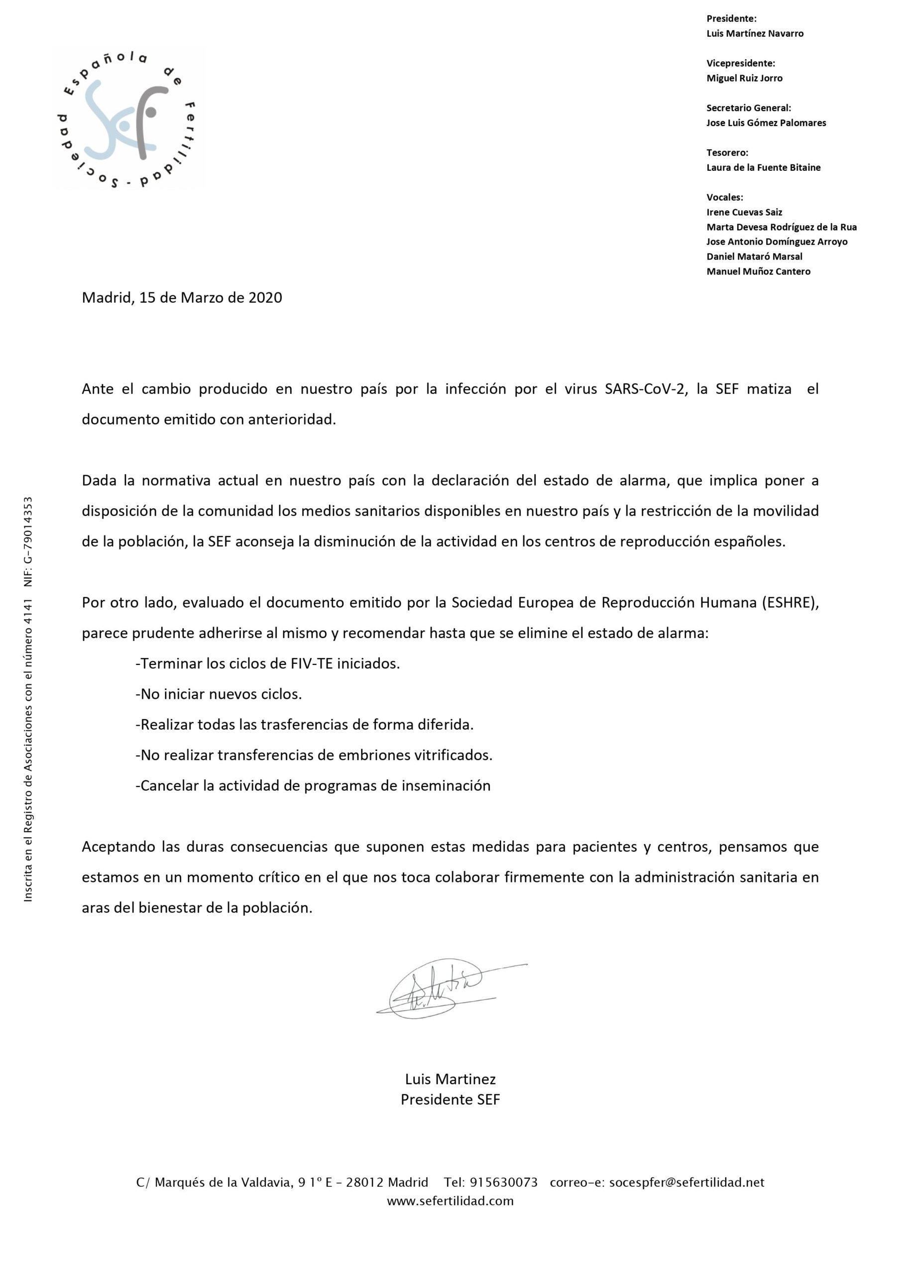 coronavirus y reproducción asistida
